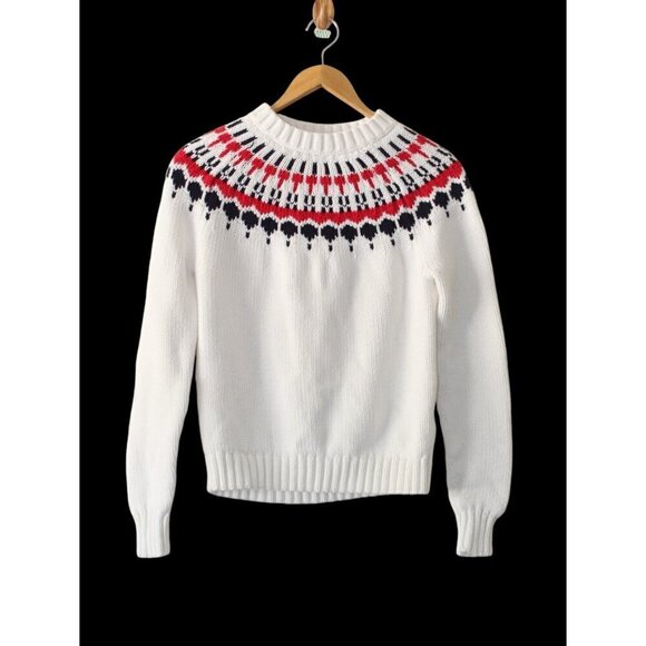 J. Crew Sweaters - J. Crew Fair Isle Knit Sweater XS Crew Neck Long Sleeve Cotton Christmas